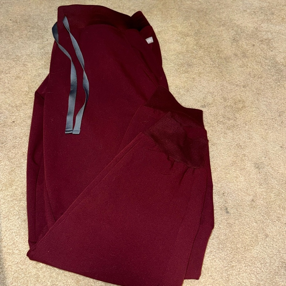 Figs Burgundy Jogger Scrub Pants